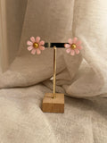 BOUCLES D'OREILLES FLEUR ROSE