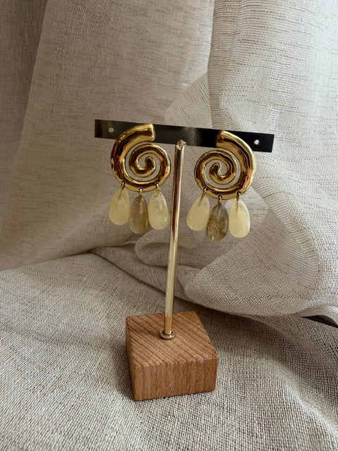 BOUCLES D'OREILLES DORÉE SPIRALE