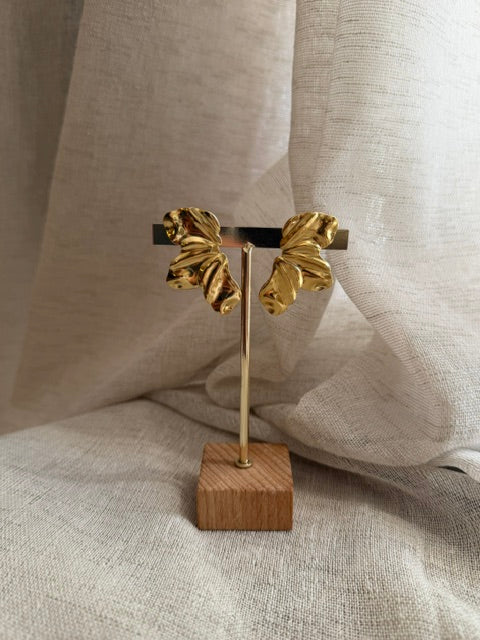 BOUCLES D'OREILLES FEUILLES DORÉES