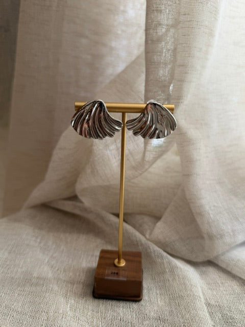 BOUCLES D'OREILLES ARGENT EFFET COQUILLAGE