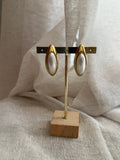 BOUCLES D'OREILLES DORÉE & GOUTTE NACRÉE