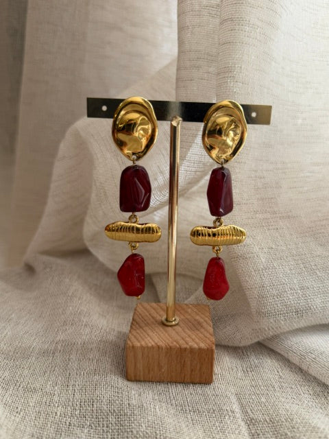 BOUCLES D'OREILLES DORÉES FORMES ORGANIQUES