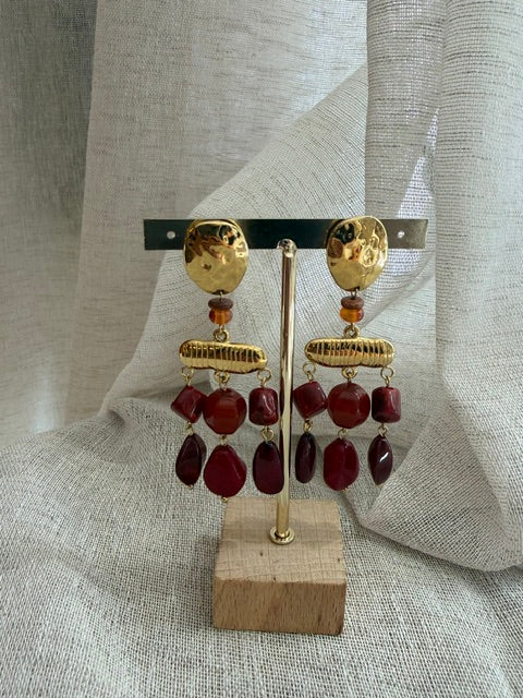 BOUCLES D'OREILLES DORÉES FORMES ORGANIQUES