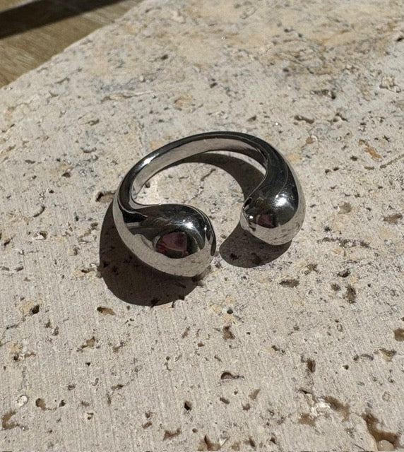 BAGUE ARGENT OUVERTE GOUTTE