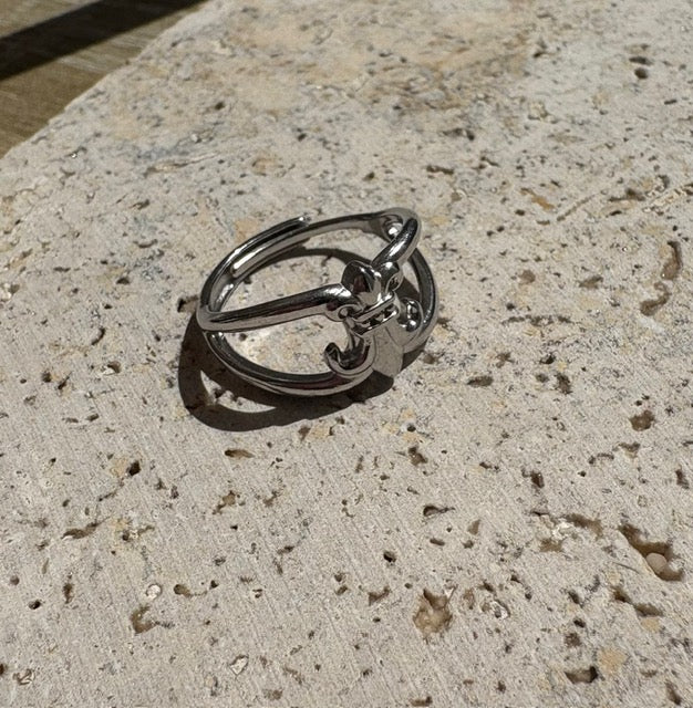 BAGUE ARGENT ANCRE