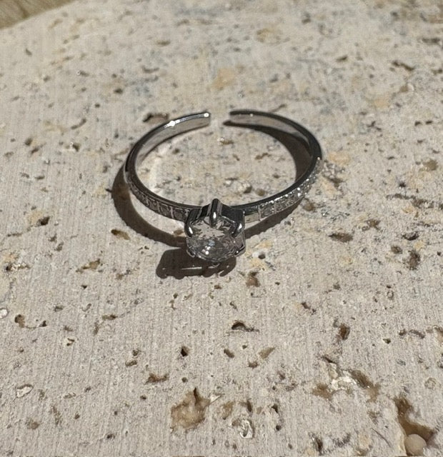 BAGUE ARGENT AJUSTABLE DIAMANT