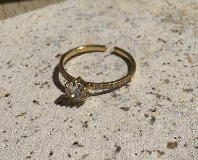 BAGUE OR AJUSTABLE DIAMANT