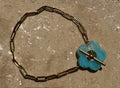 BRACELET DORÉ FLEUR BLEU NACRÉ