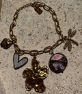 BRACELET DORÉ BRELOQUE LIBELLULE