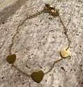 BRACELET FIN DORÉ TROIS COEURS