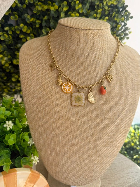 COLLIER PENDENTIFS FRUITS