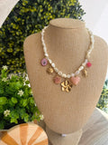 COLLIER NACRÉ PENDENTIFS DORÉS