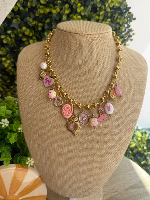 COLLIER DORÉ PENDENTIFS BOTTE COWBOY