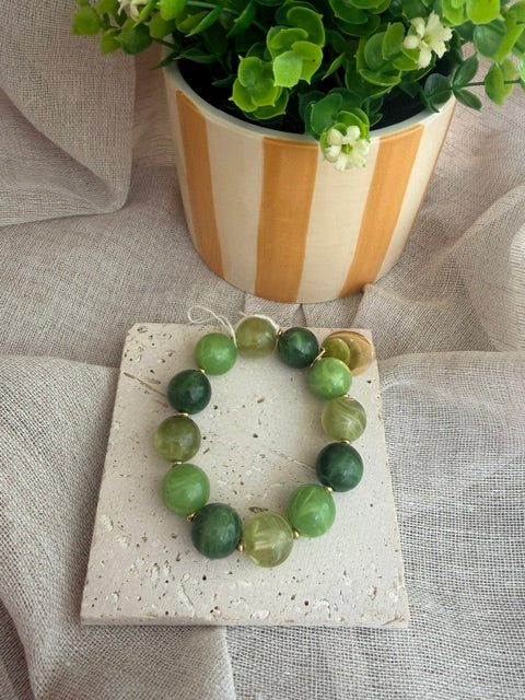 BRACELET PERLES VERTES