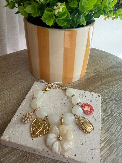 BRACELET BRELOQUES FLEUR BLANCHE