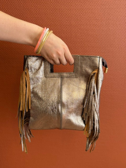 SAC À FRANGES BRONZE PAILLETÉ