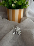 BROCHE ARGENT FLEUR & PERLES