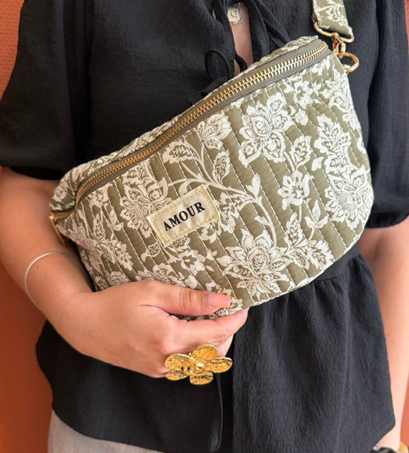 SAC BANANE AMOUR MOTIF FLORAL BOTANIQUE