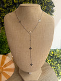 COLLIER SAUTOIR ARGENT TRÈFLE