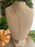 COLLIER SAUTOIR ARGENT 5 FLEURS